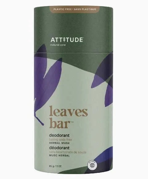 Attitude Leaves Bar Herbal Musk Deodorant Long Lasting Protection 85g